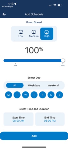 Hayward OmniX iPhone screenshot