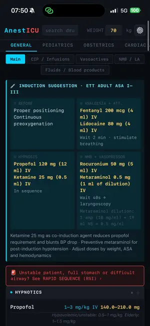 AnestICU Quick Reference screenshot 1