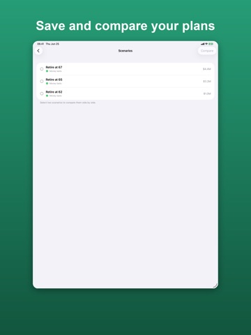 Retirement Calculator Nest Egg iPad screenshot