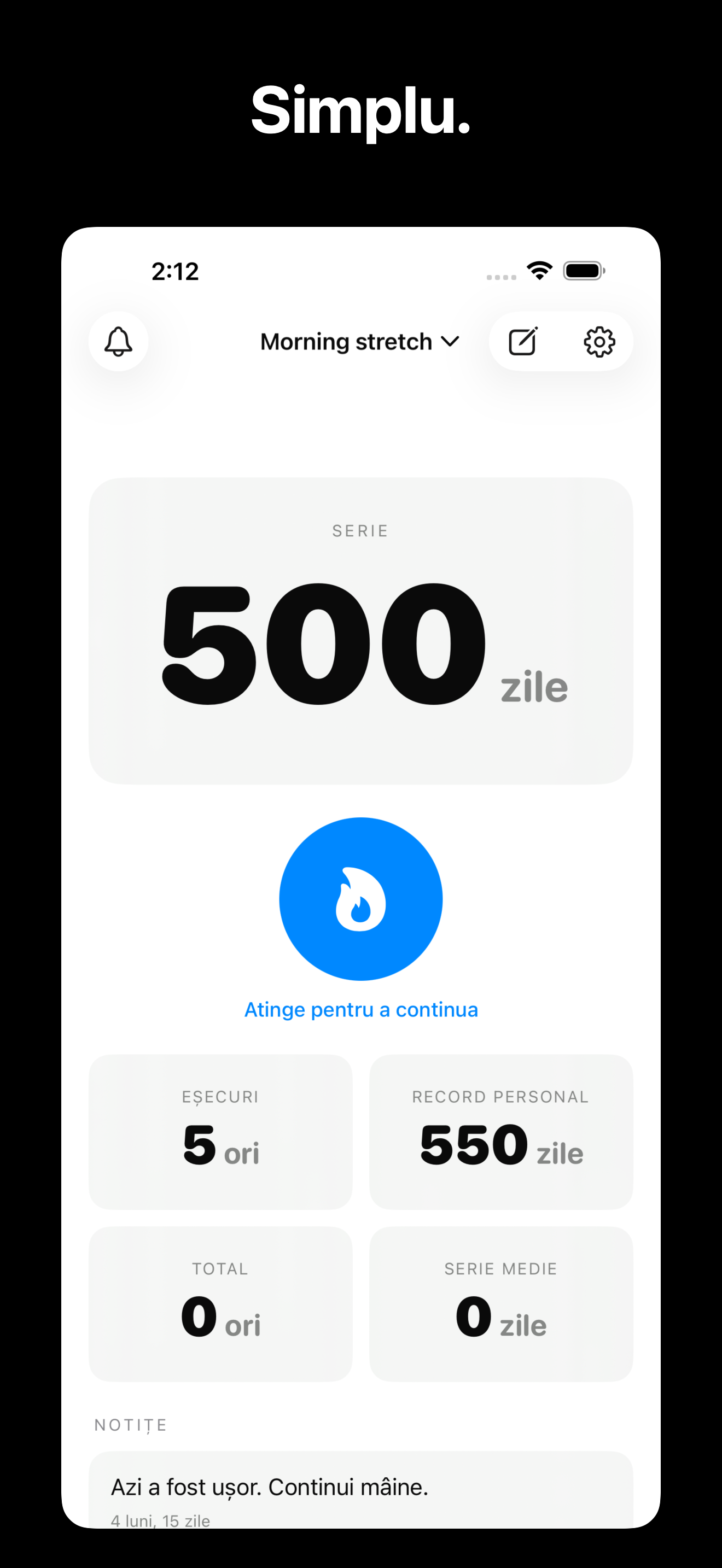KeepGoing - Habit Tracker iOS screenshot 1 showing app interface