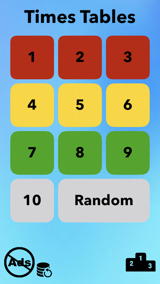 #1. Times Tables - Test and Learn (iOS) By: Vicki Partridge