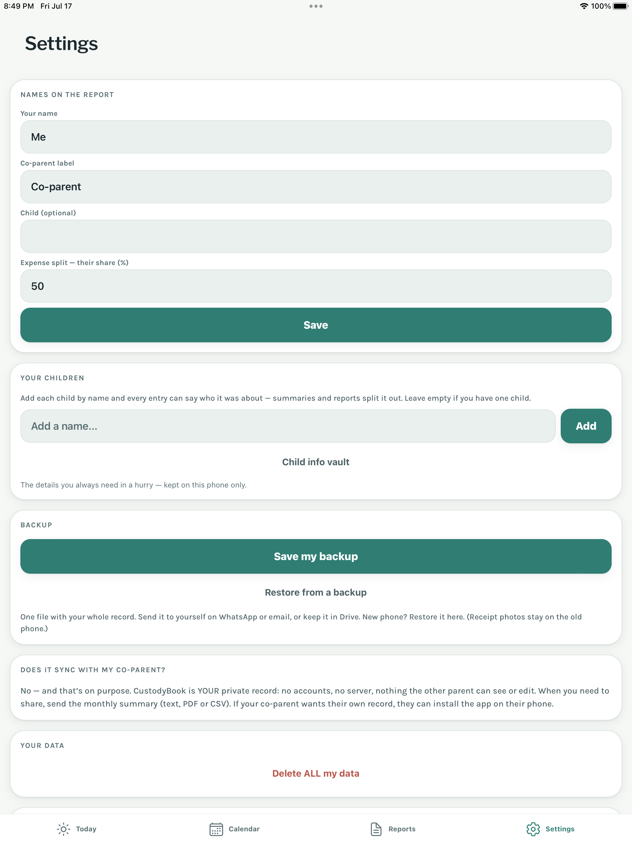 CustodyBook: Parenting Log screenshot 12