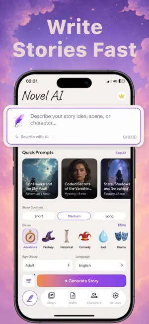 Novel AI: AI Stories Generator screenshot 2