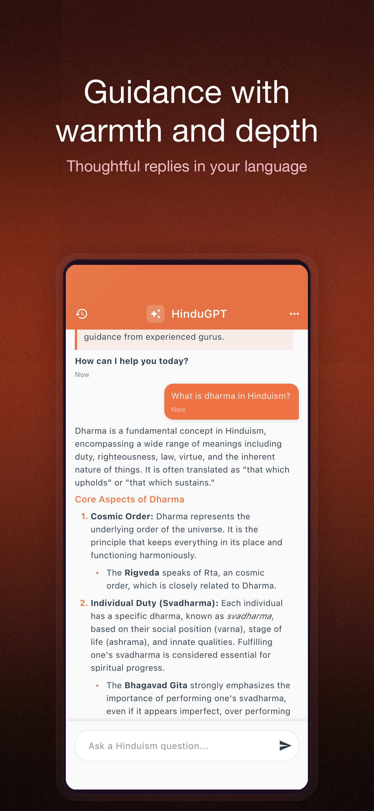 HinduGPT: Daily Inspiration screenshot 2