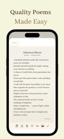 SoulPoetry: AI Poem Generator iPhone screenshot