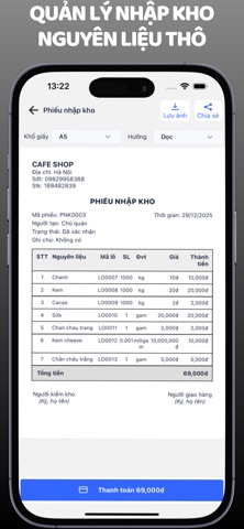 Quản Lý Bán Hàng aSeller F&B screenshot