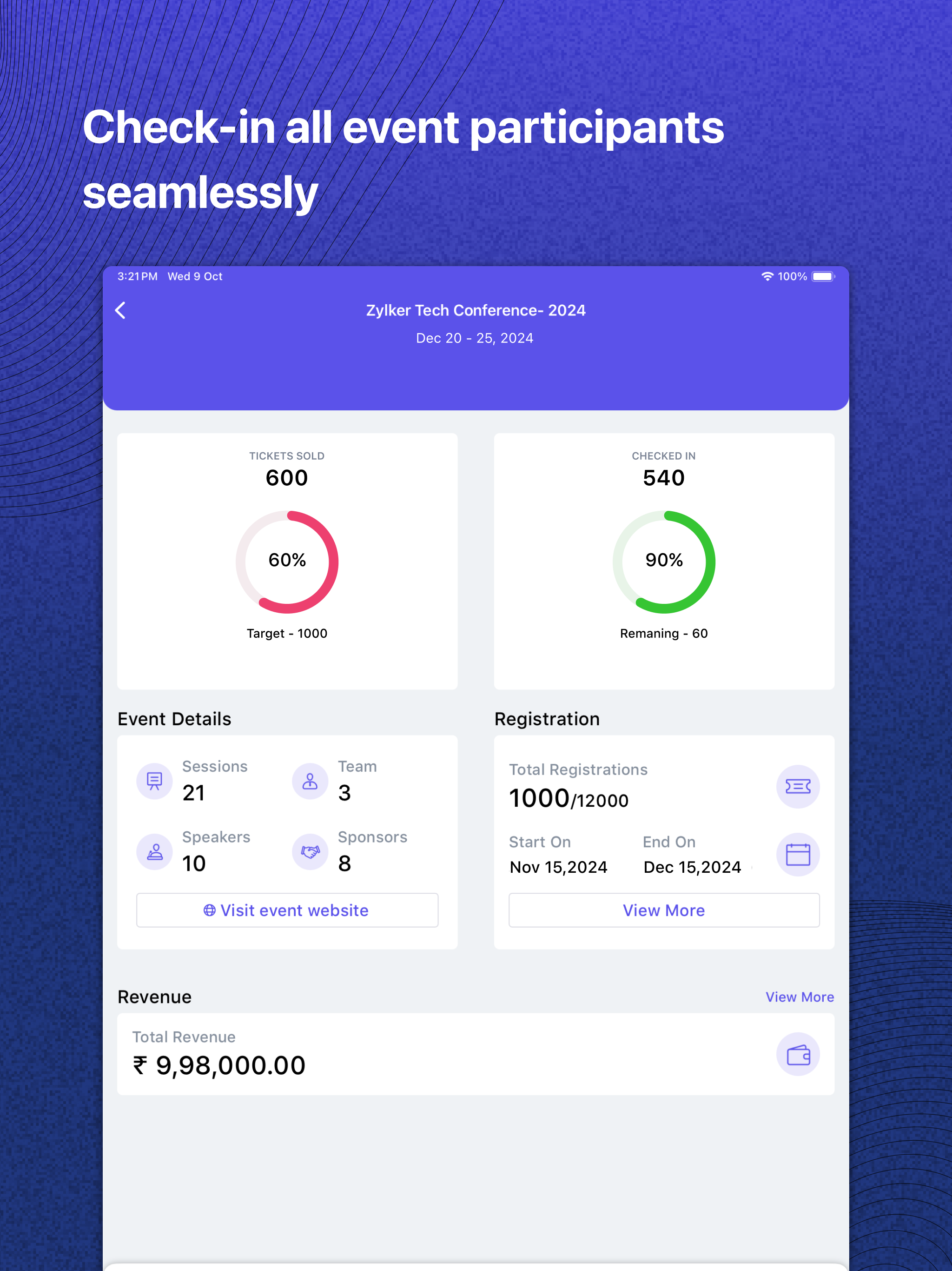 Zoho Backstage for Organizers screenshot 7