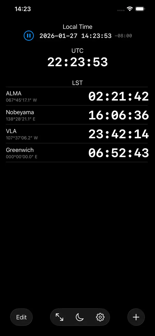 Screenshot #2 pour LSTclock: sidereal time clock