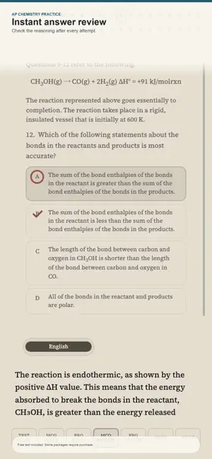 AP Chemistry Realistic Test screenshot 3