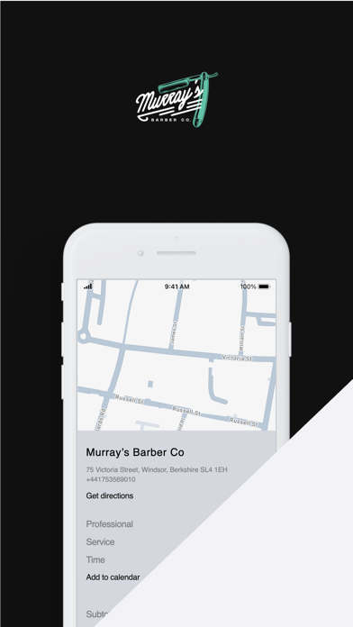 Murray’s Barber Co. app screenshot