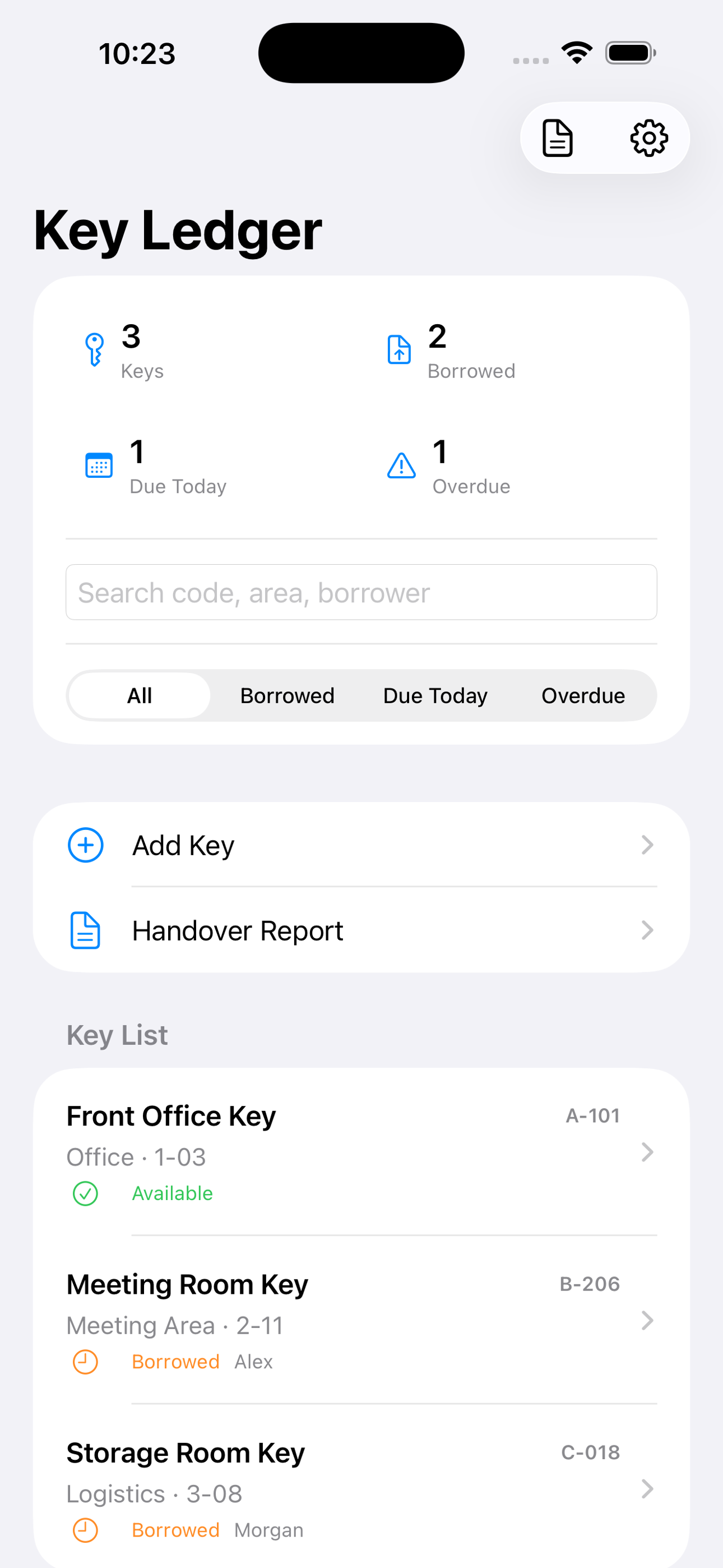 Key Ledger Borrow Return2026 screenshot 2