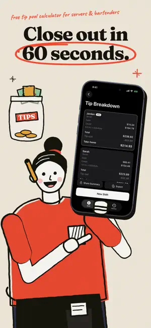 Tip Out: Tip Pool Calculator screenshot 1