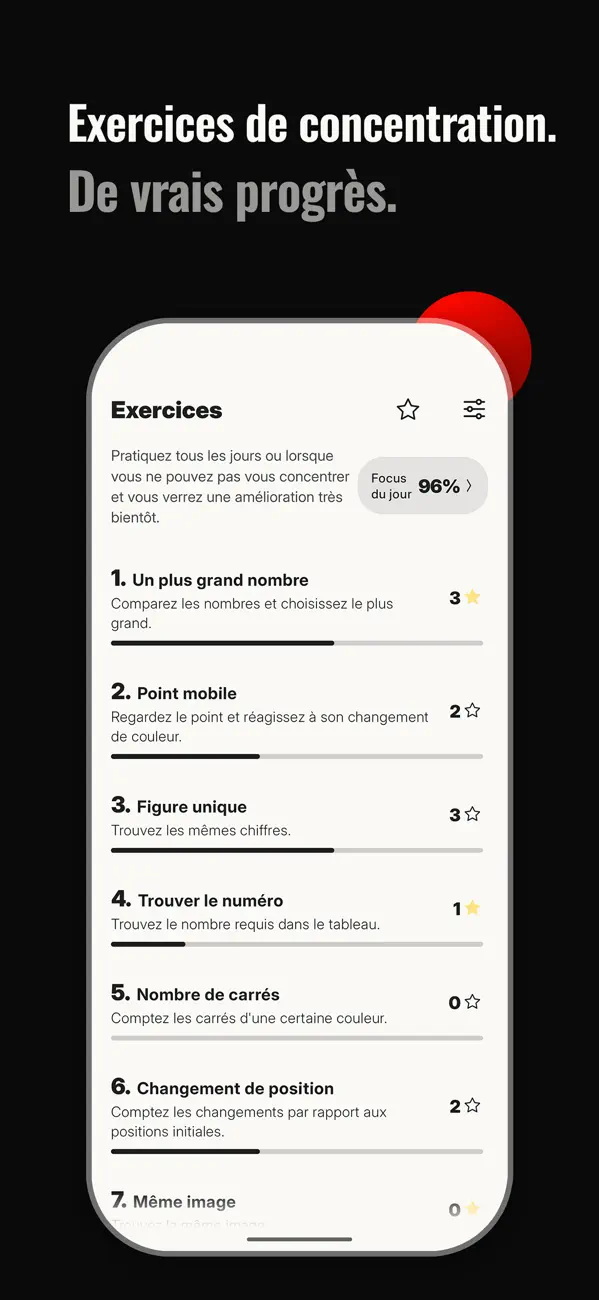 Screenshot #2 pour Entraînement Concentration
