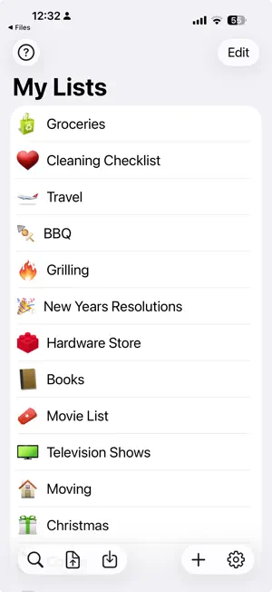 My Lists screenshot 1