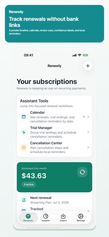 Subscription Manager: Renewly Screenshot 1 of 6