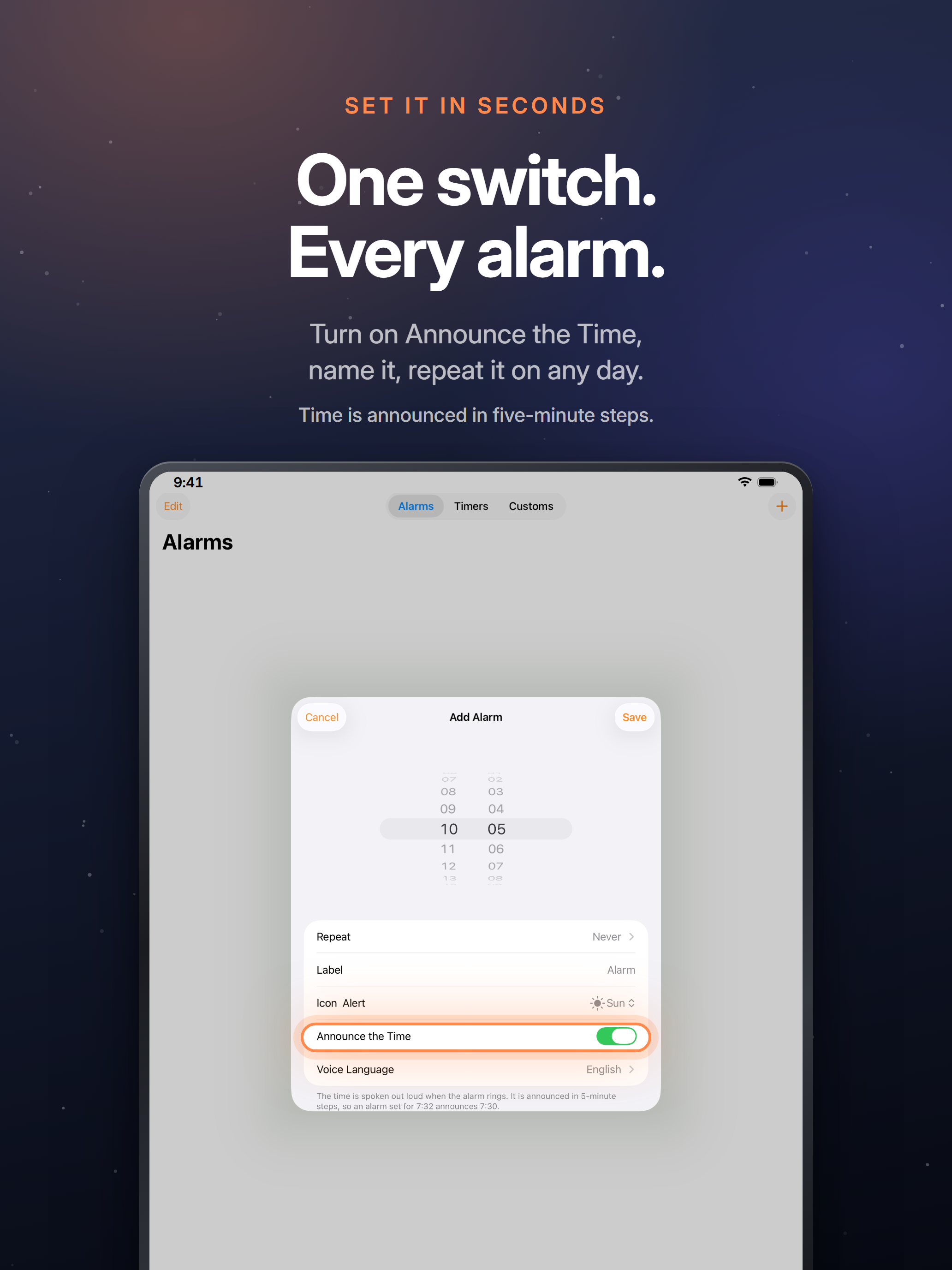 Talking Alarm Clock: Say Time screenshot 11