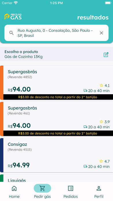 Preço do Gás Screenshot