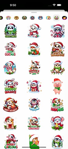 Cute Christmas Animals Sticker screenshot