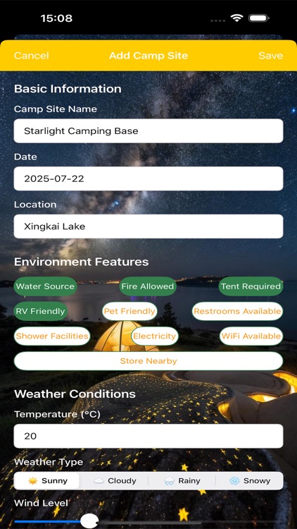 Starlight Camping Tracking