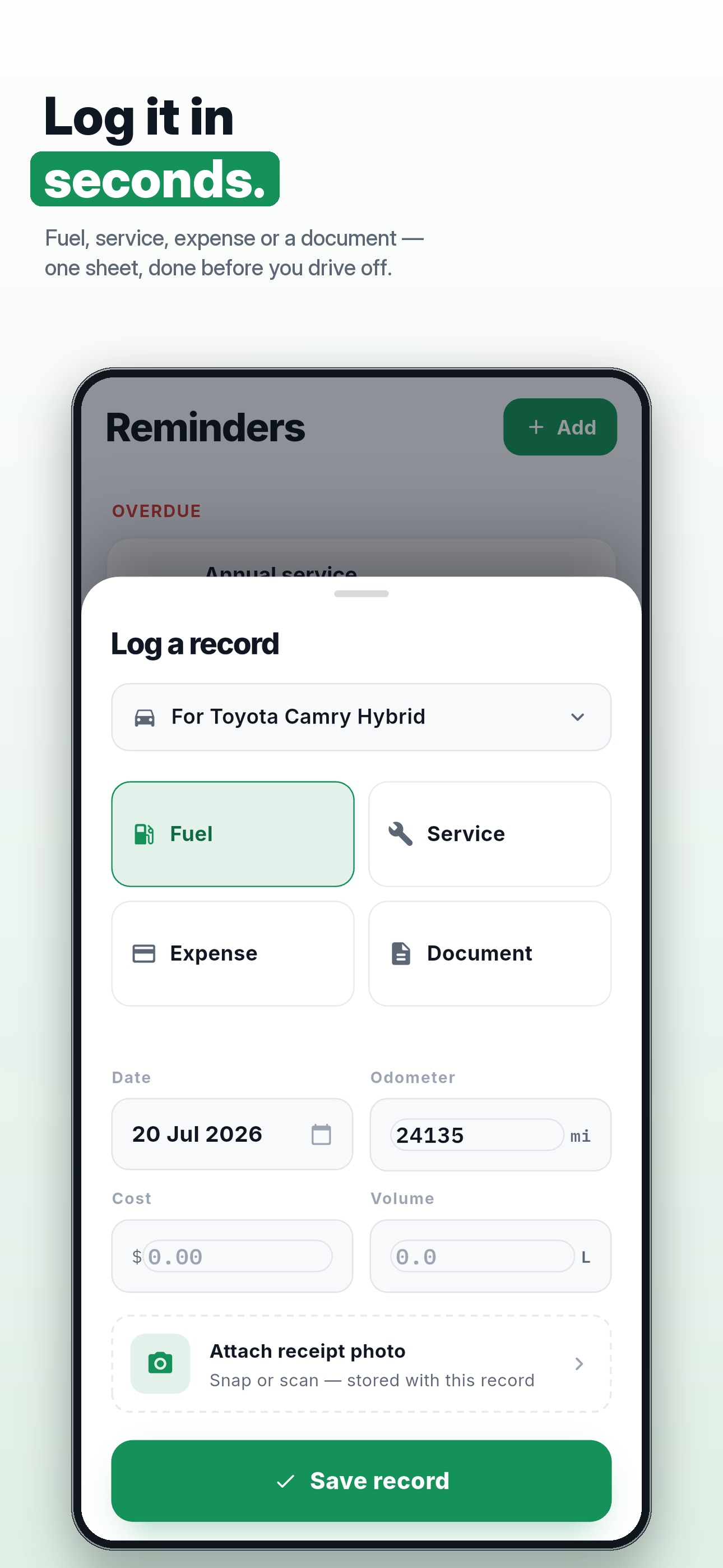 Screenshot 5 of Gaugely: Car Maintenance Log