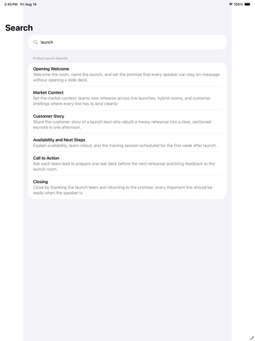 CueBinder Notes iPad screenshot