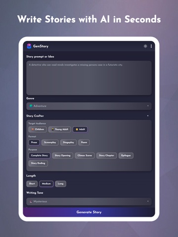 GenStory: AI Story Creator iPad screenshot
