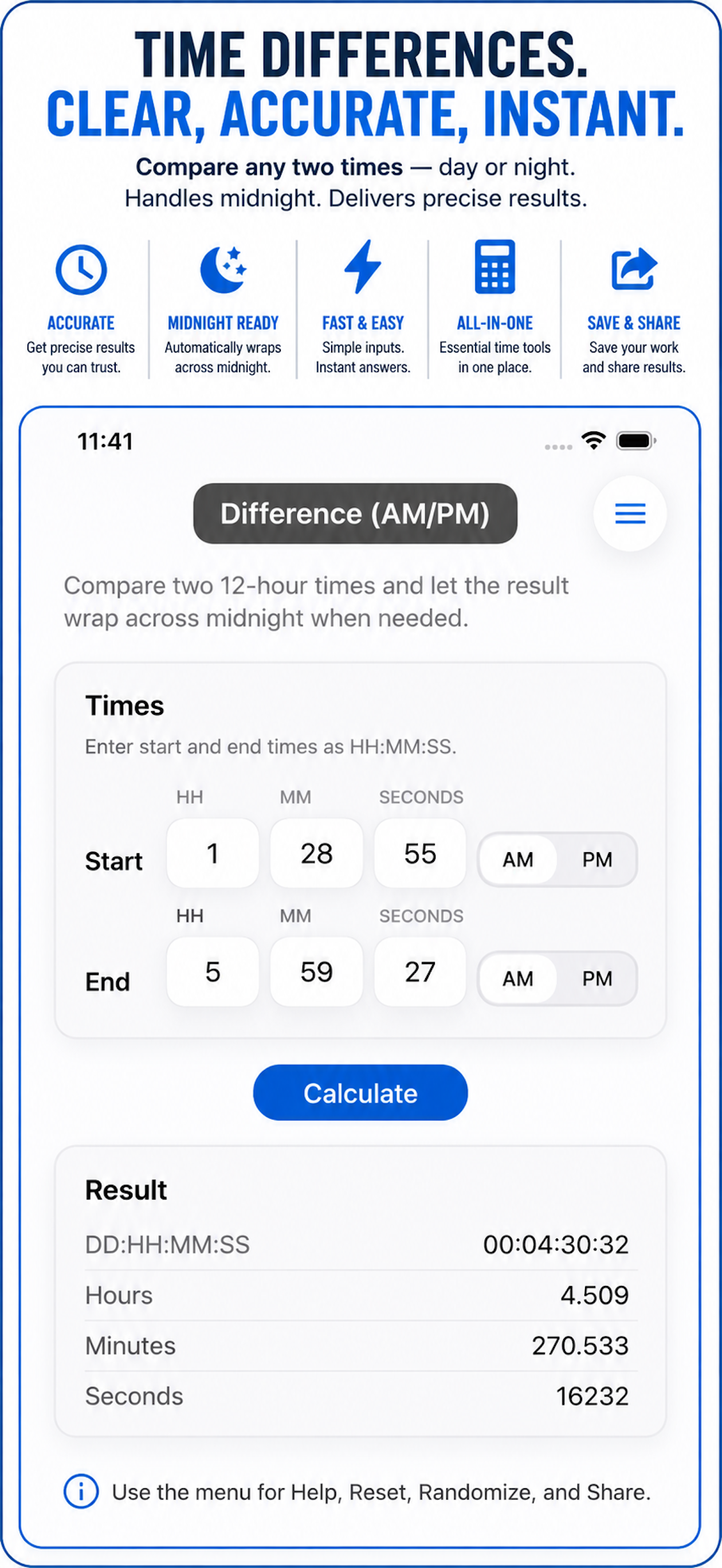 Time & Date Calculator ++