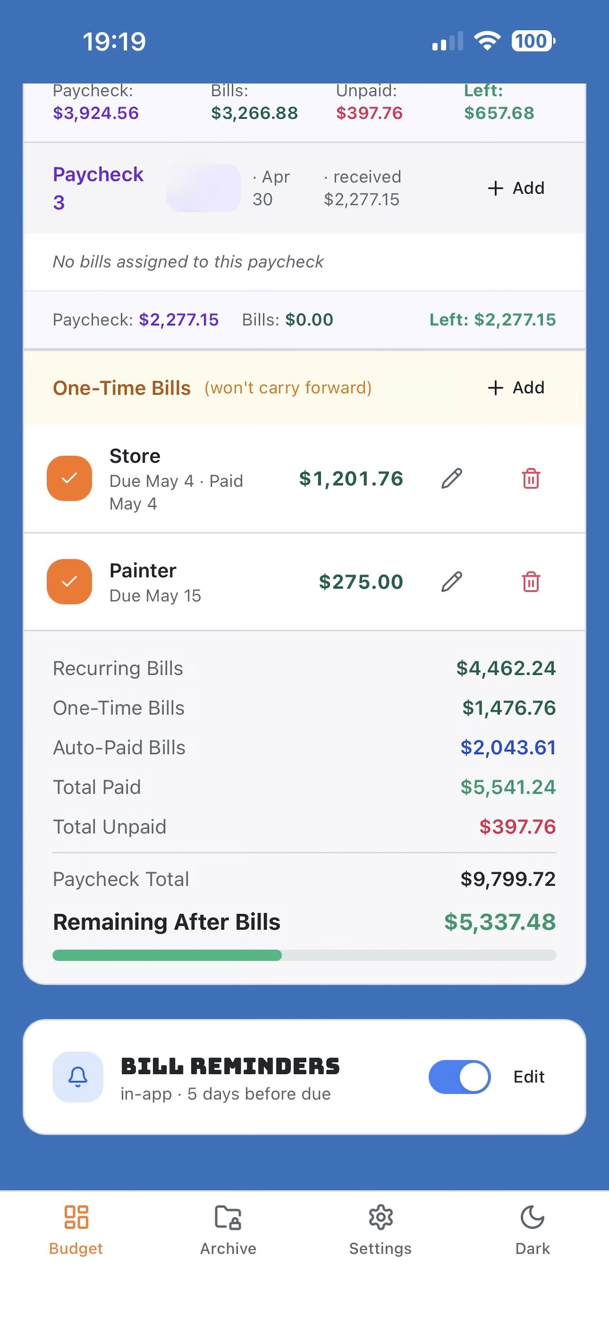 Bill Boss Simple Budget screenshot 4