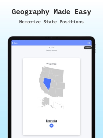 USA Map Master: 50 States Quiz iPad screenshot