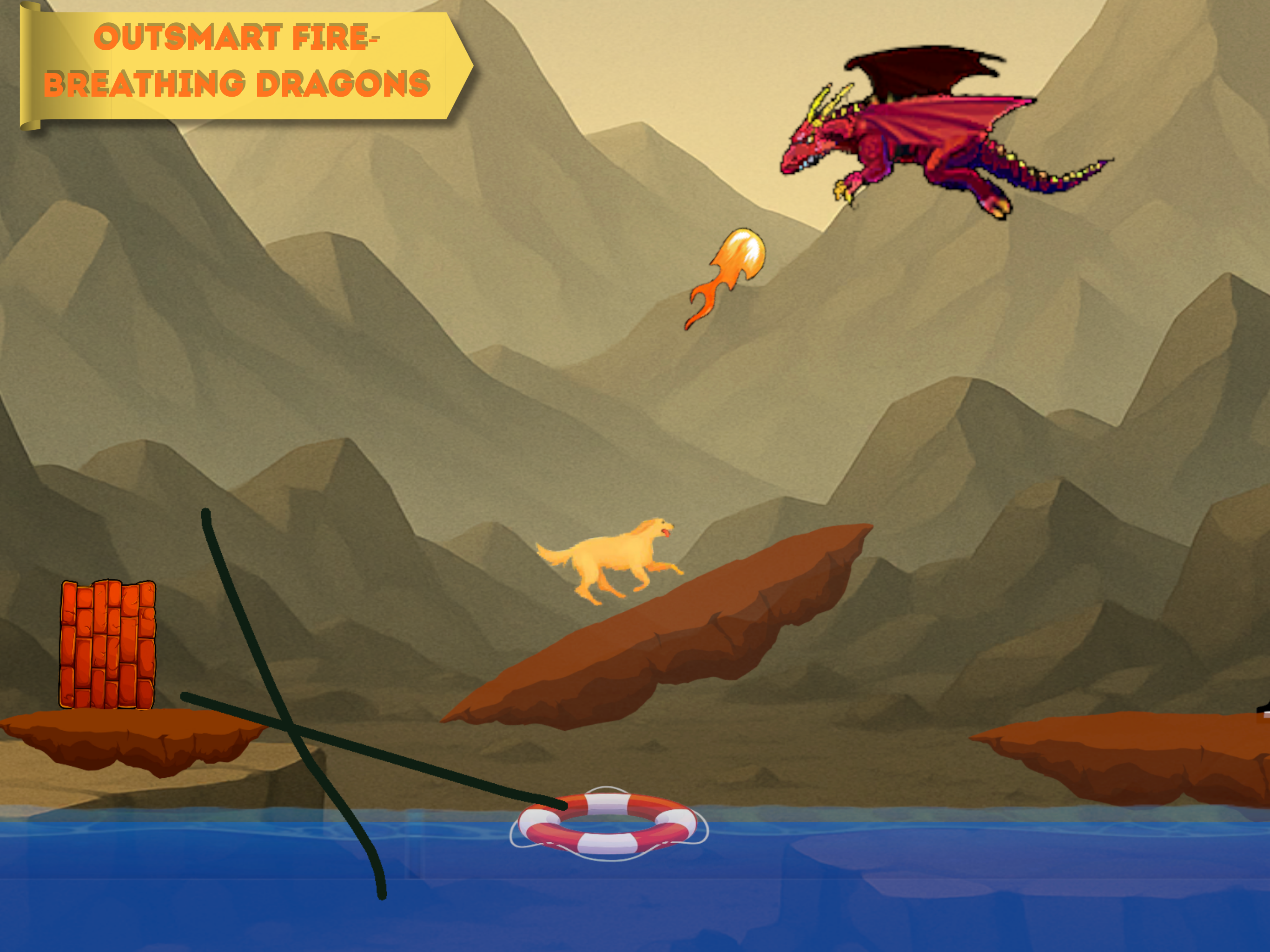 Super Dog Adventure: Draw Line