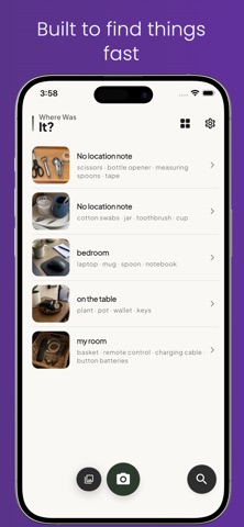Remember Where - Find Items iPhone screenshot