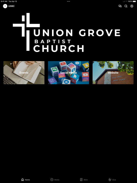 myUGBC iPad screenshot