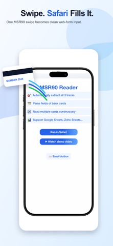 MSR90 Card Reader for Safari screenshot