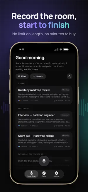 Voca: Offline Meeting Notes screenshot 1