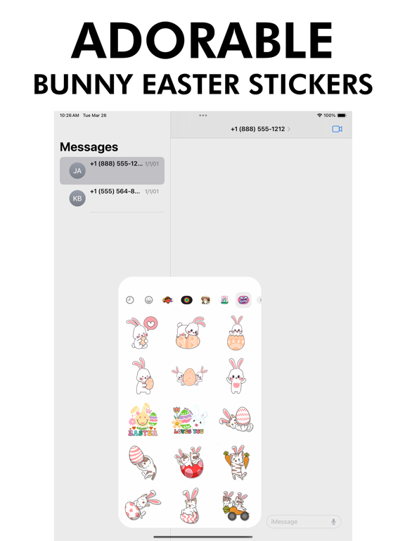 Screenshot #5 pour Adorable Bunny Easter Stickers