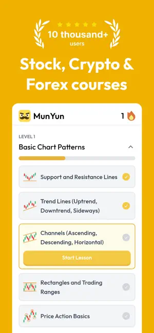 MunYun - Stock Trading Lessons iPhone screenshot 1