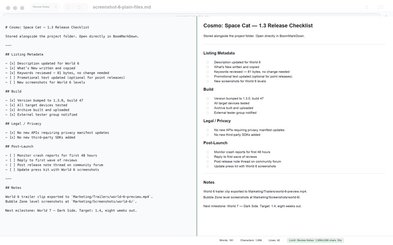 BoomMarkDown screenshot