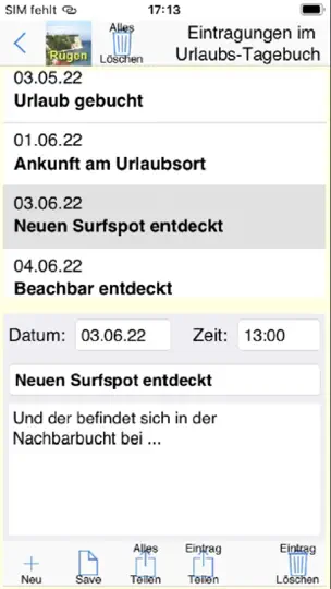 Screenshot von Rügen + Hiddensee Urlaubs App auf dem iPhone 9