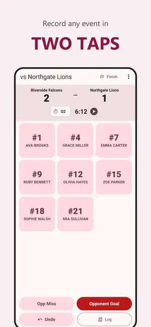 Netball Stats Tracker screenshot 1