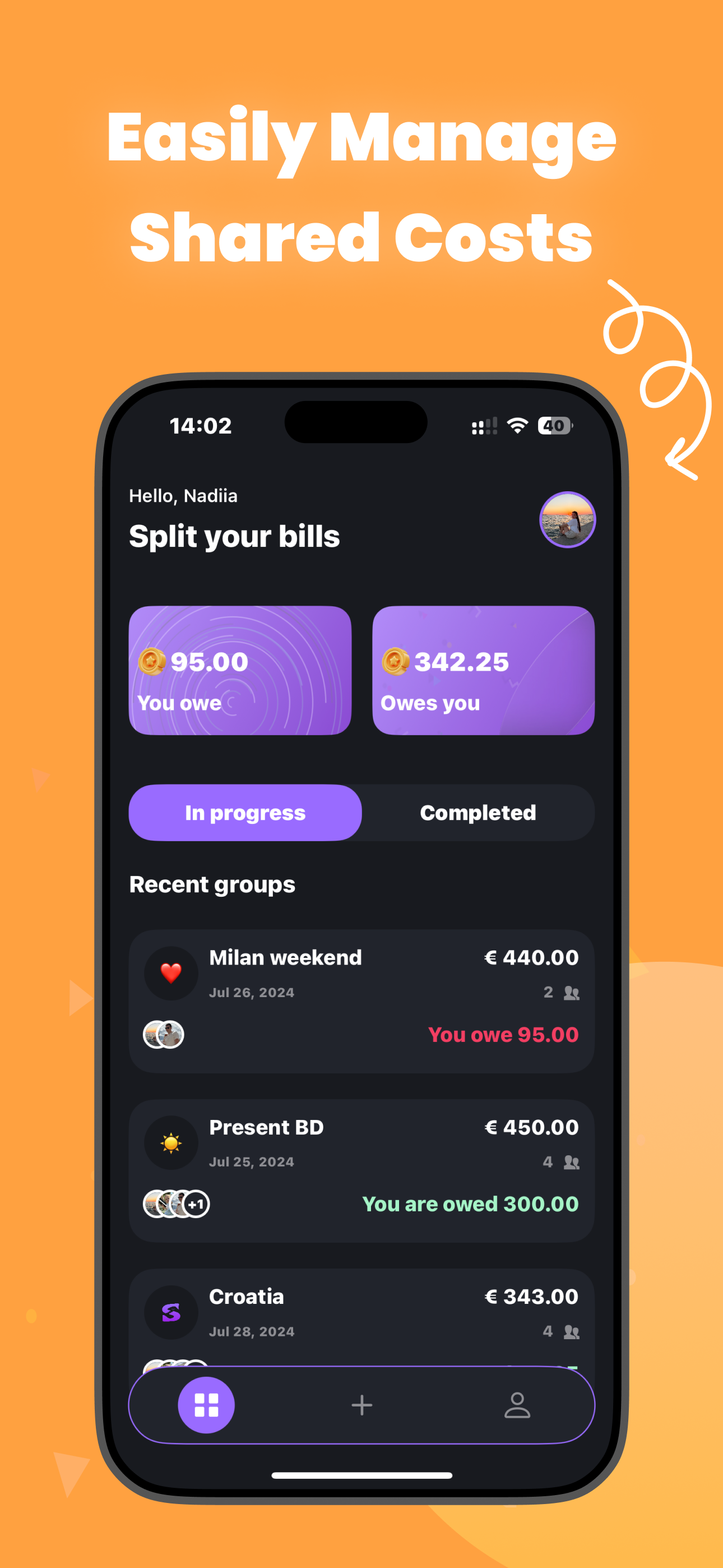 Cost Split Payments: Settle Up