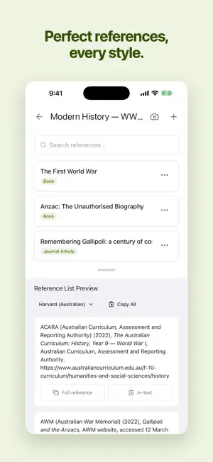 MyReferenceList screenshot 1