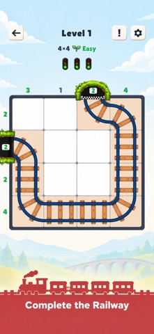 cozy train tracks logic puzzle Screenshot 3 of 5