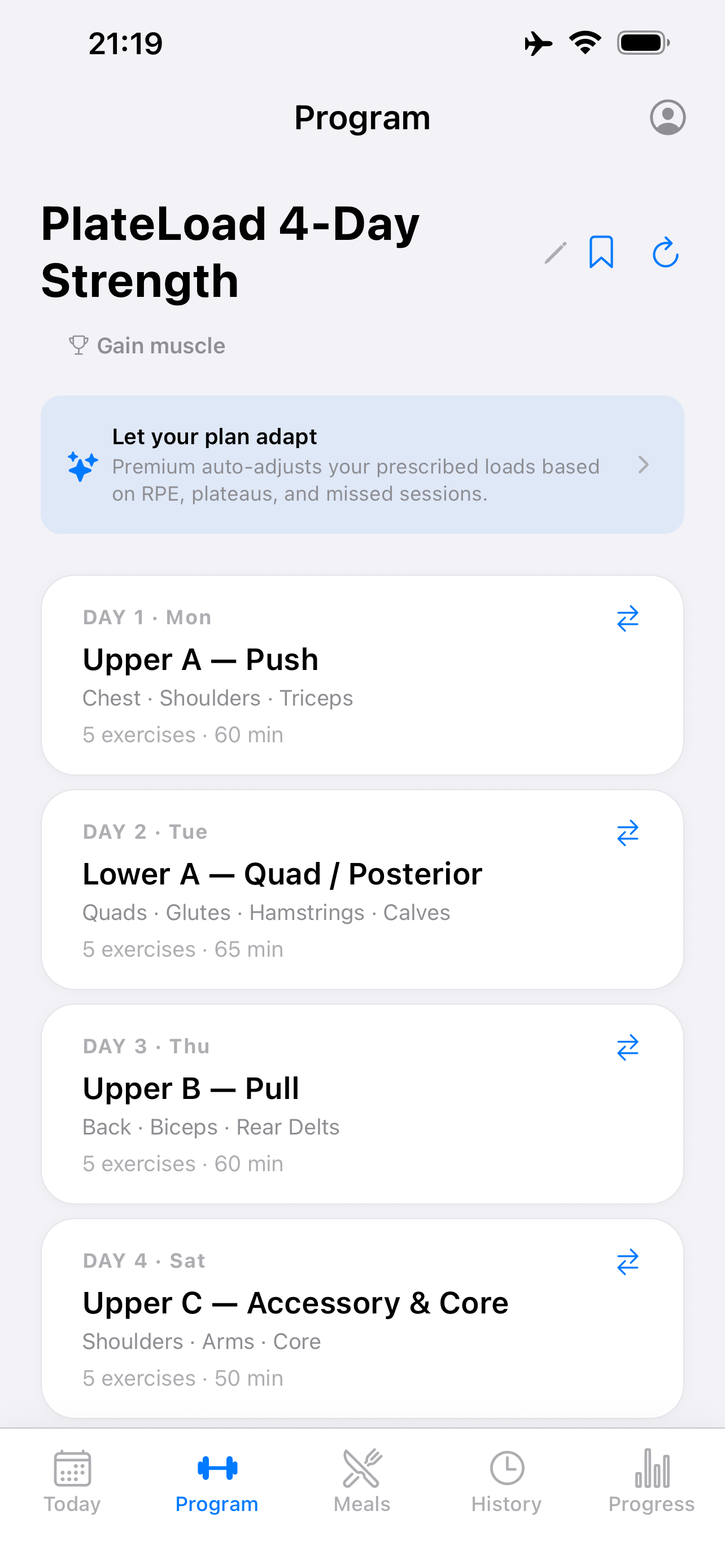 PlateLoad: Workout & Meals