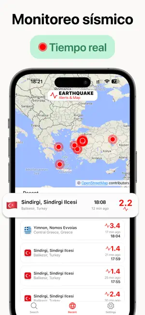 Earthquake Sismos Mapa en Vivo iPhone screenshot 1