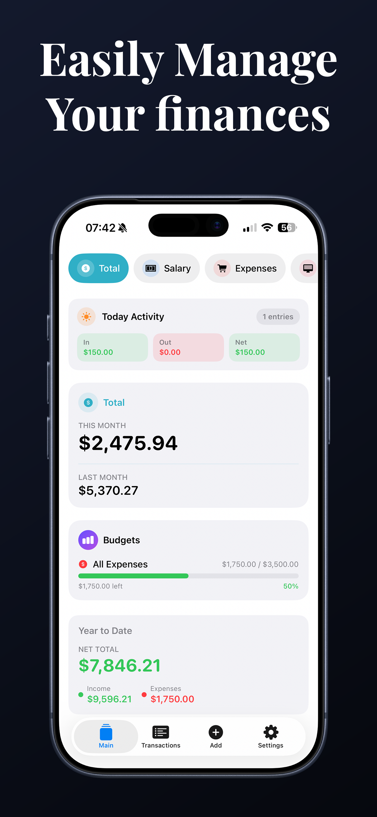 Cash Count - Budget Tracker