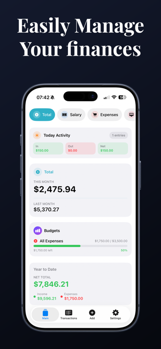 Cash Count - Budget Tracker Screenshot 1 of 6