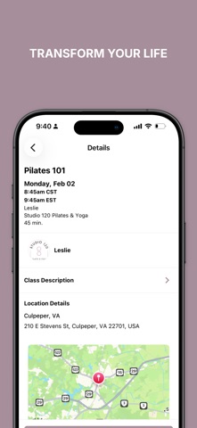 Studio 120 Pilates & Yoga iPhone screenshot