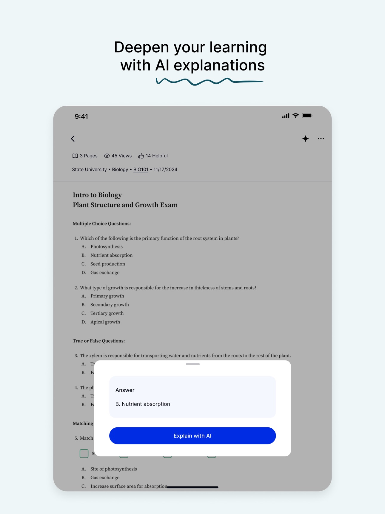 Screenshot 11 of Course Hero: AI Homework Help
