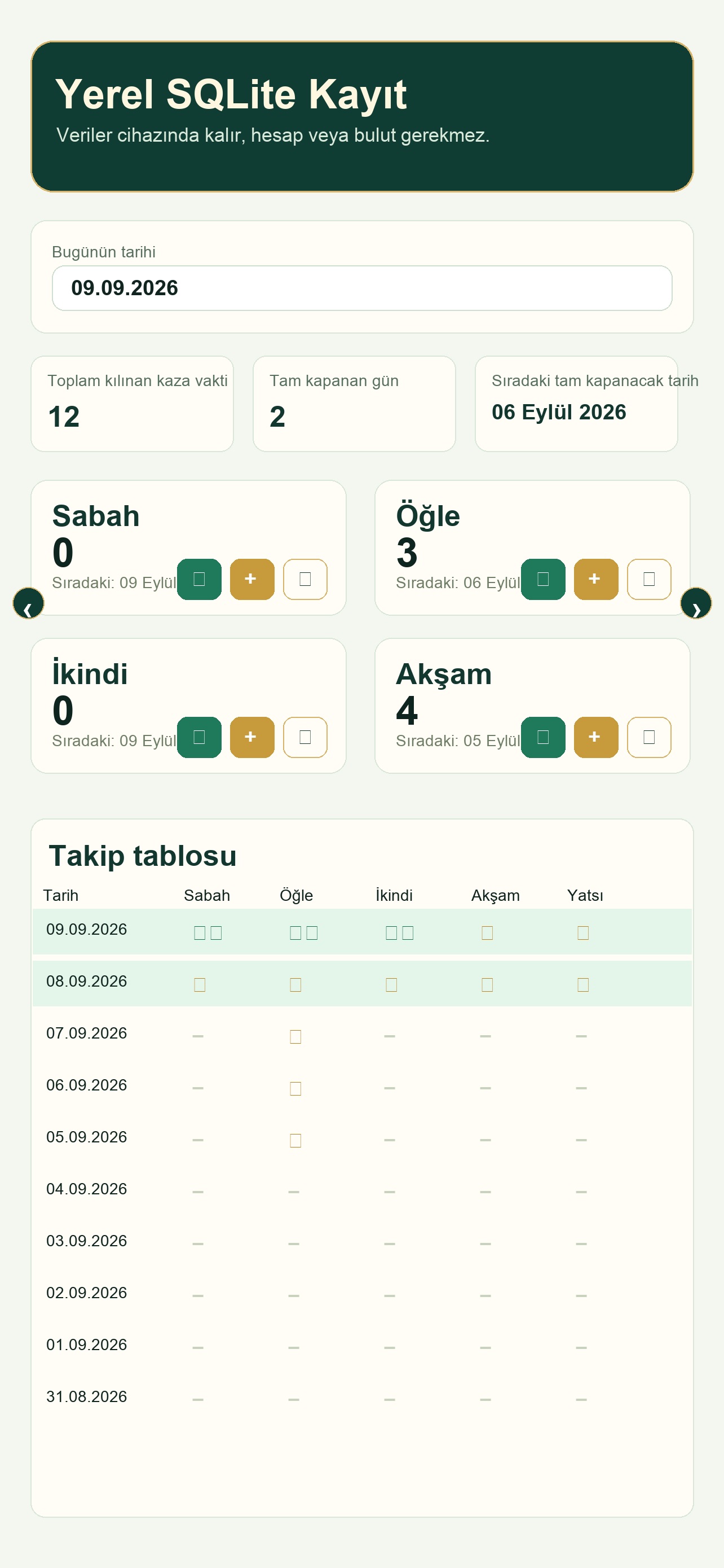 Screenshot 3 of Kaza Namazı Takip