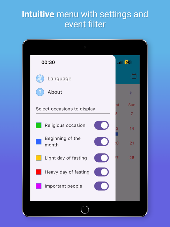 Mandaean Calendar iPad screenshot 4 - Productivity app
